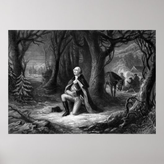 General Washington Praying in Valley Forge Poster (Voorkant)