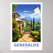 Generalife Spanje Reisprint Poster (Voorkant)