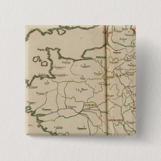 Generaliteiten van Frankrijk Vierkante Button 5,1 Cm (Voorkant)