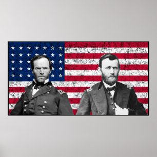 Generals Sherman en Grant Poster