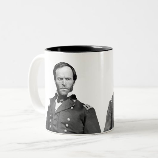 Generals Sherman en Grant Tweekleurige Koffiemok (Voorkant links)