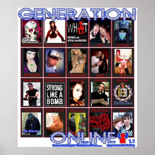 GENERATIE ONLINE 1.1 op myspace.com/dvdclothing Poster (Voorkant)