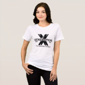 Generatie X 1965 tot 1980 Aangepaste tekst Wit Tri-Blend Shirt (Voorkant volledig)