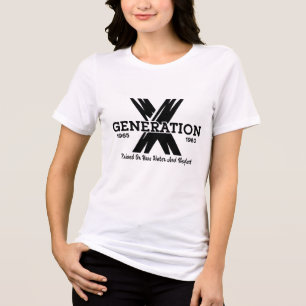Generatie X 1965 tot 1980 Aangepaste tekst Wit Tri-Blend Shirt