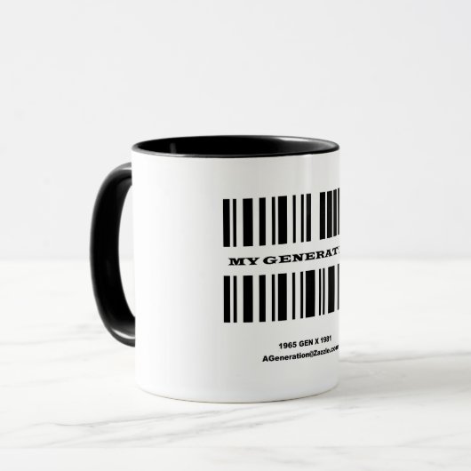 Generatie X BAR CODE Mok (Voorkant links)