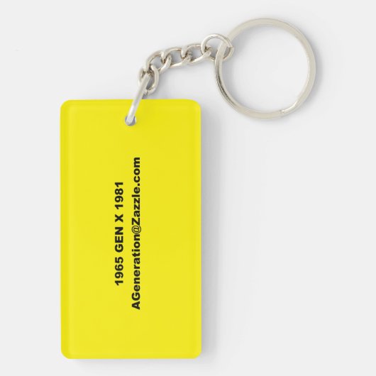 Generatie X BAR CODE sleutelketen Sleutelhanger (achterkant)