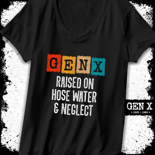 Generatie X Gen X verhoogd op slang water & verwaa T-shirt