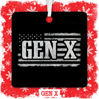 Generatie X Gen Xer Trotse Amerikaanse Vlag Gen X Metalen Ornament