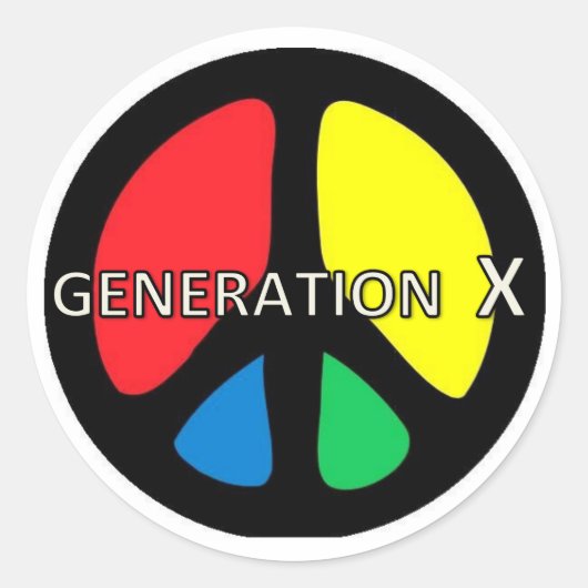 Generatie X PEACE-sticker Ronde Sticker (Voorkant)
