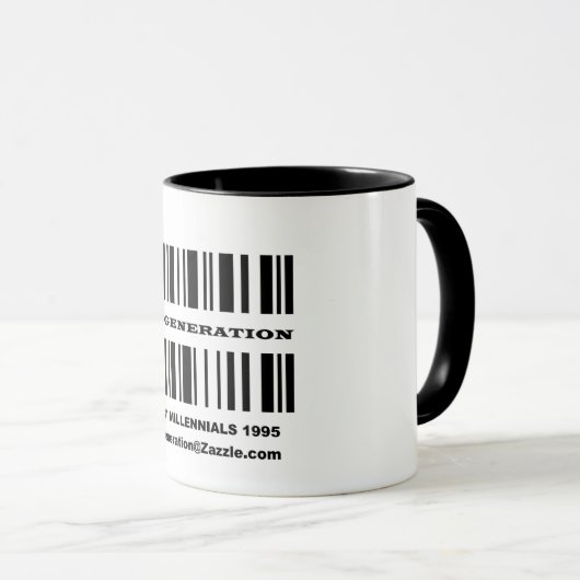 Generatie Y BAR CODE Mok (Voorkant rechts)