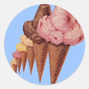 generaties consumptie-ijs ronde sticker