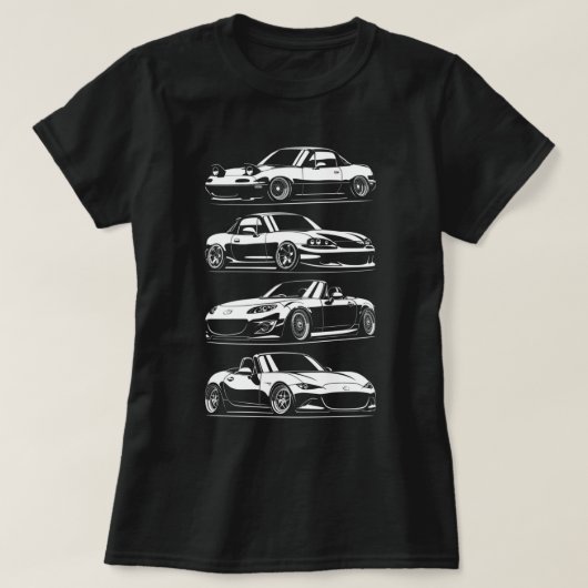 Generaties. MX5 Miata T-shirt (Design voorkant)