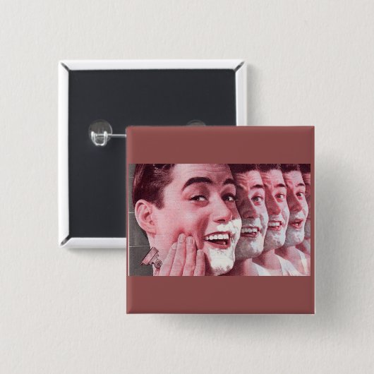 generaties scheerbeurt vierkante button 5,1 cm (Voorkant /achterkant)