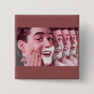 generaties scheerbeurt vierkante button 5,1 cm