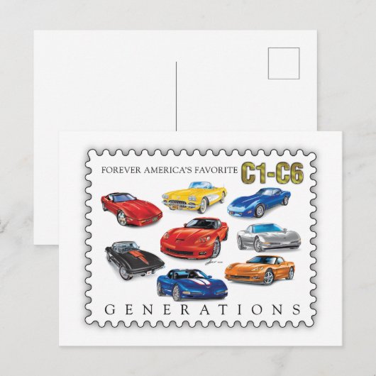 GENERATIES VAN AUTOMOBIELKUNST FEESTDAGENKAART (Voorkant / Achterkant)