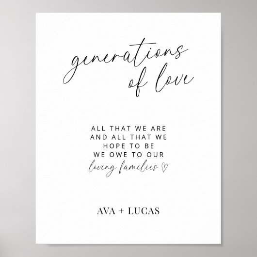 Generaties van de liefdesmoderne minimalistische b poster (Voorkant)