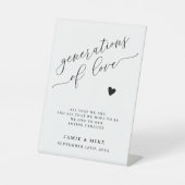 Generaties van liefde bruiloft gedenkteken reclamebord met voetstuk (Voorkant)