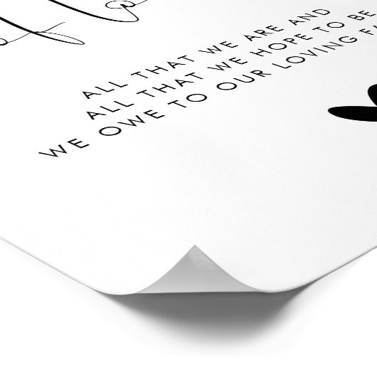 Generaties van Liefde Moderne Stijl Trouwbord Poster (Hoek)