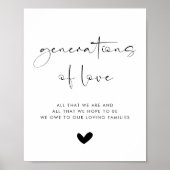 Generaties van Liefde Moderne Stijl Trouwbord Poster (Voorkant)