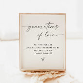 Generaties van Liefde Teken | Modern huwelijksteke Poster