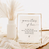 Generaties van Liefde Teken | Modern huwelijksteke Poster