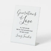 Generaties van liefde Trouwtafel Reclamebord Met Voetstuk (Voorkant)