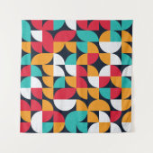 Generatieve Kunst: Kleurrijk Driehoekpatroon Wandkleed (Voorkant (horizontaal))