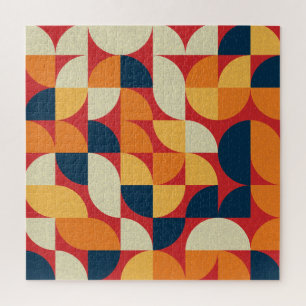 Generatieve kunst: kleurrijke kwartcirkels legpuzzel