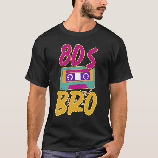 Generation Theme Party 80 Bro Retro Cas 1980 T-shirt (Voorkant)
