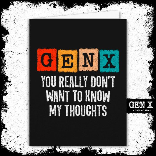 Generation X 80s Kind Gen X Gen Xer Funny Gen X Kaart