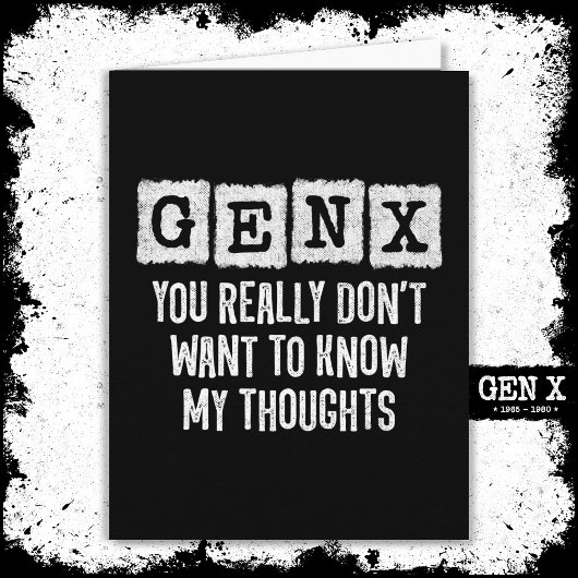 Generation X 80s Kind Gen X Gen Xer Funny Gen X Kaart
