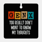 Generation X 80s Kind Gen X Gen Xer Funny Gen X Metalen Ornament (Achterkant)
