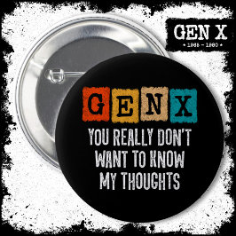 Generation X 80s Kind Gen X Gen Xer Funny Gen X Ronde Button 5,7 Cm