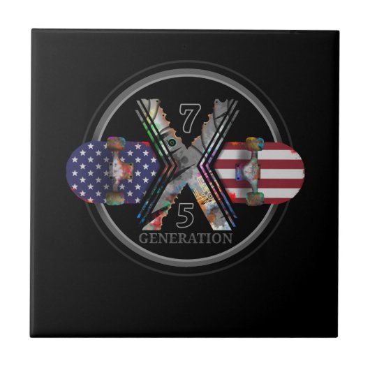 Generation X American Skateboard (1975) Tegeltje (Voorkant)