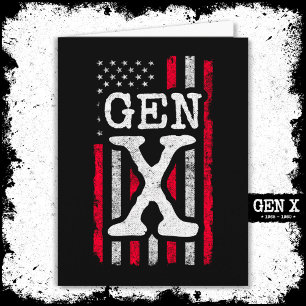 Generation X Amerikaanse vlag Proud Gen X Kaart