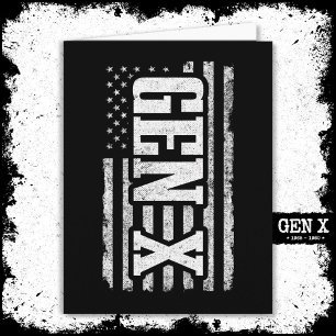 Generation X Amerikaanse vlag Proud Gen X Kaart