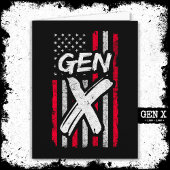 Generation X Amerikaanse vlag Proud Gen X Kaart