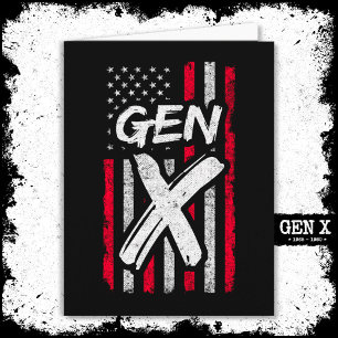 Generation X Amerikaanse vlag Proud Gen X Kaart