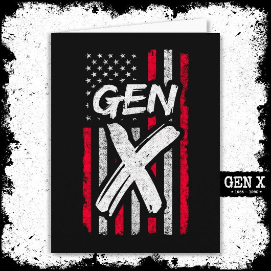Generation X Amerikaanse vlag Proud Gen X Kaart