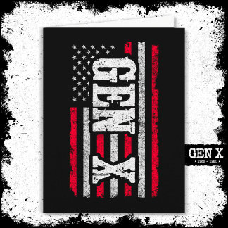 Generation X Amerikaanse vlag Proud Gen X Kaart