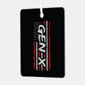 Generation X Amerikaanse vlag Proud Gen X Metalen Ornament (Voorkant links)