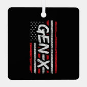 Generation X Amerikaanse vlag Proud Gen X Metalen Ornament (Achterkant)