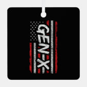 Generation X Amerikaanse vlag Proud Gen X Metalen Ornament (Voorkant)