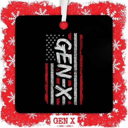 Generation X Amerikaanse vlag Proud Gen X Metalen Ornament