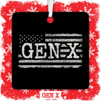 Generation X Amerikaanse vlag Proud Gen X Metalen Ornament