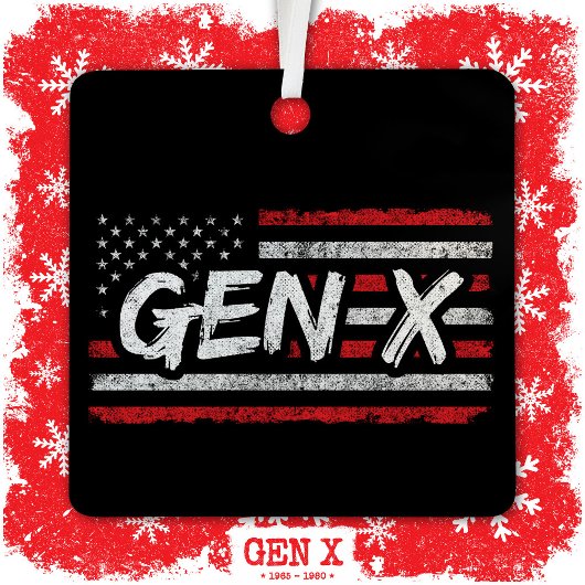 Generation X Amerikaanse vlag Proud Gen X Metalen Ornament