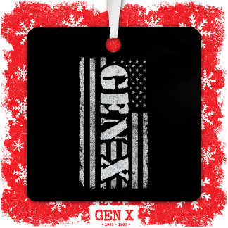 Generation X Amerikaanse vlag Proud Gen X Metalen Ornament
