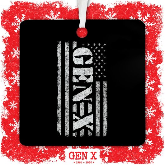 Generation X Amerikaanse vlag Proud Gen X Metalen Ornament