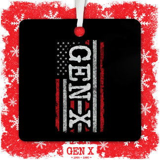 Generation X Amerikaanse vlag Proud Gen X Metalen Ornament
