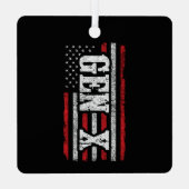 Generation X Amerikaanse vlag Proud Gen X Metalen Ornament (Achterkant)